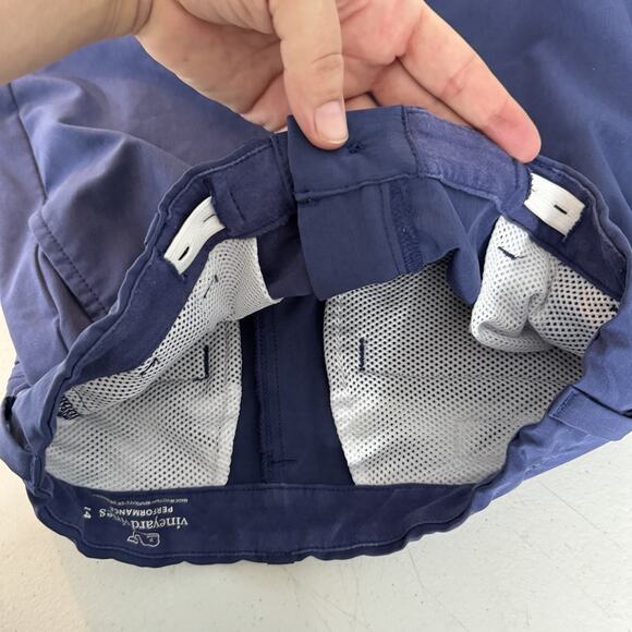 Vineyard Vines Boys Performance Shorts Sz 14 Blue Golf Preppy Stretch Adjustable - Picture 4 of 6